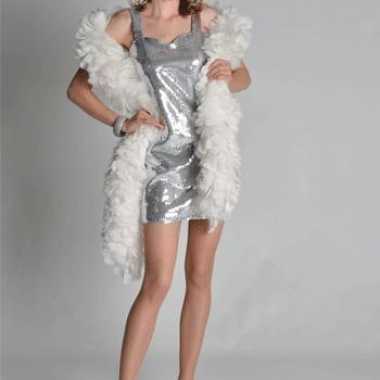 Sexy  Glitter dames jurk zilver outfit