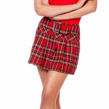 Sexy rood geruit schoolmeisje rokje outfit